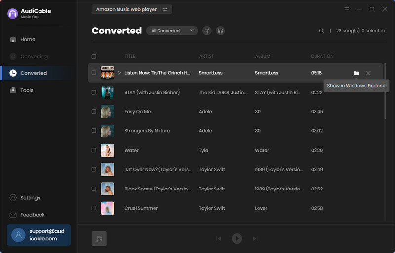 Check Downloaded Amazon Music Podcast