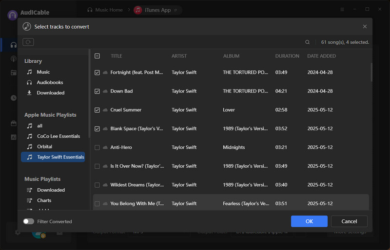 Select Apple Music Tracks