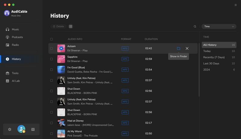 See Apple Music Tracks