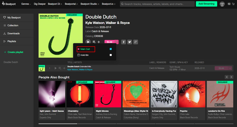 Add Beatport Music to Cart