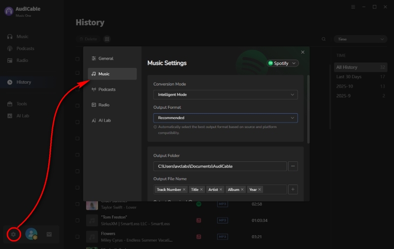 Choose Output Parameters