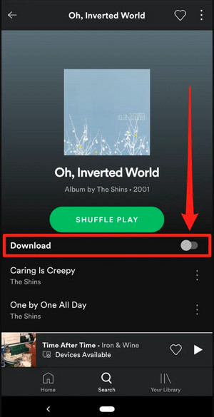 Save Spotify Album on Mobile