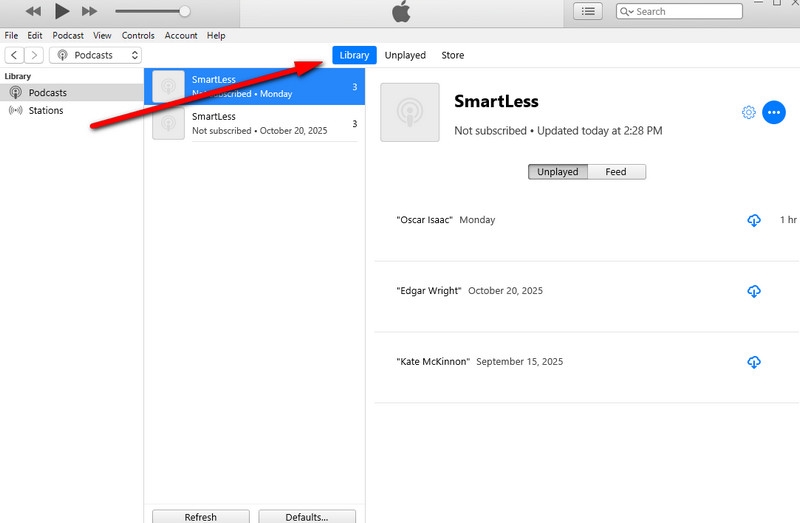 add apple podcast to iTunes library