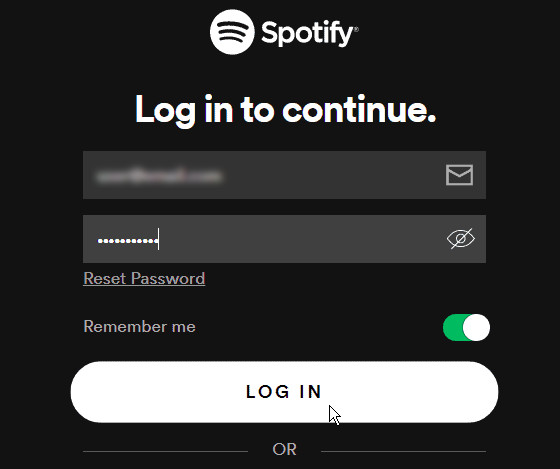 Relogin Spotify