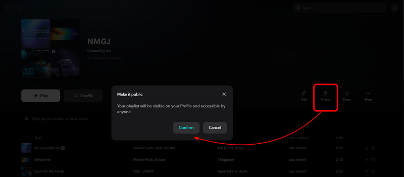 Make Playlist Public