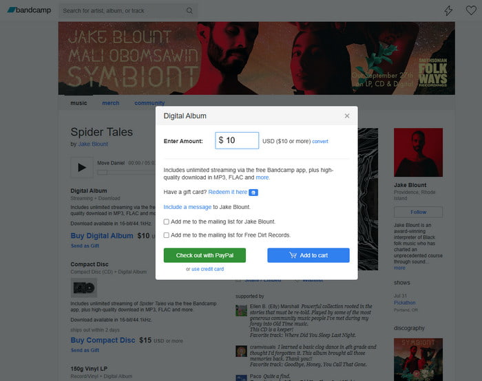 Bandcamp MP3 Music Price