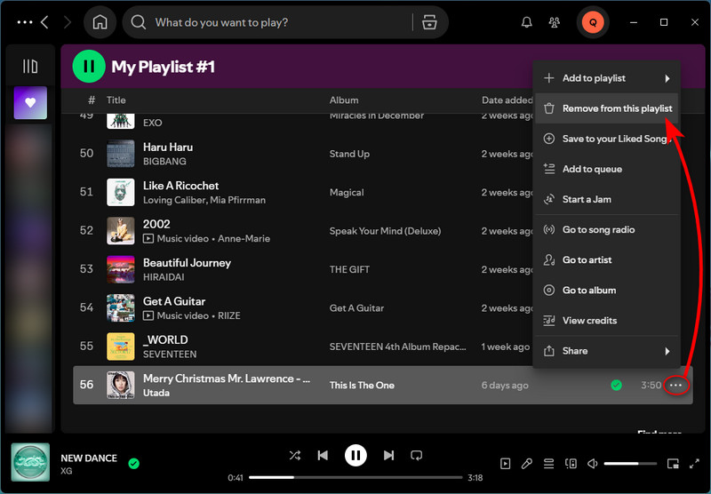 Remove from Spotify Playlist