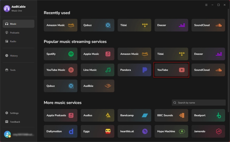 Choose Music Platform YouTube