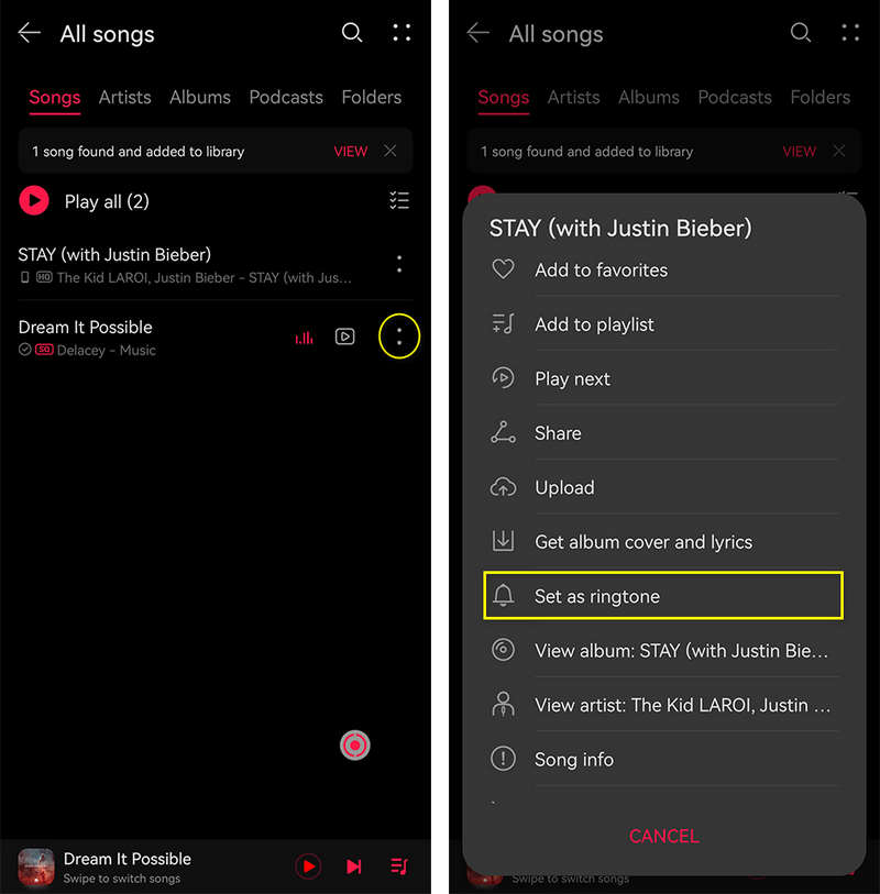 apply [STAY] Justin Bieber as android ringtone