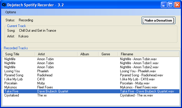 Record Spotify Music from Dojotech