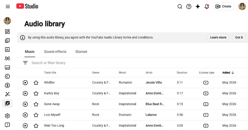YouTube Audio Library MP3 Download