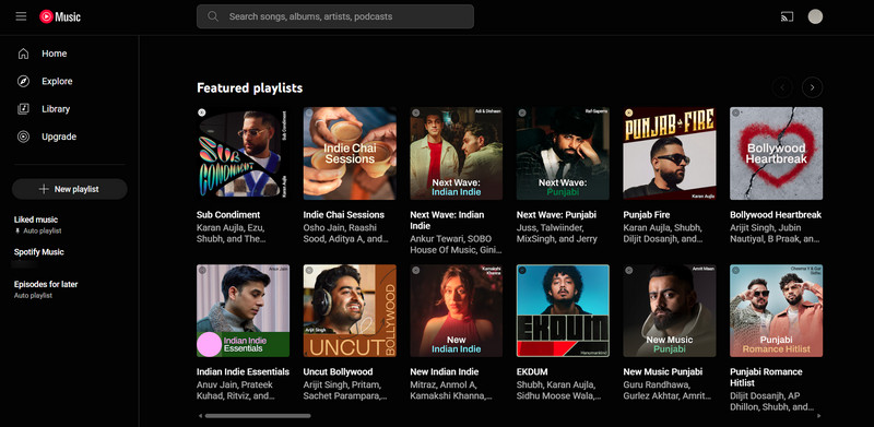 Download Hindi Music from YouTube Music