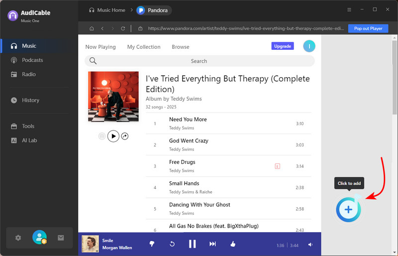 converting music from Pandora