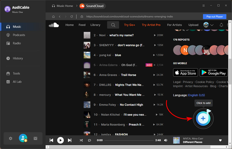 Import SoundCloud Playlist to AudiCable